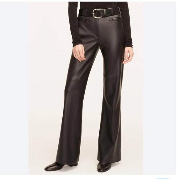 NWT Rebecca Taylor Vegan Leather Trouser in Deep Port - Picture 1 of 11